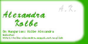 alexandra kolbe business card